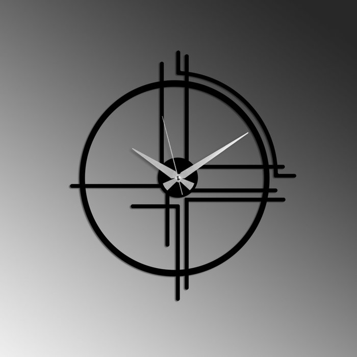 Wallity Reloj de Pared Decorativo de Metal Negro
